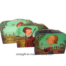 Colorful Printed Paper Cardboard Suitcases Boxes with Handle